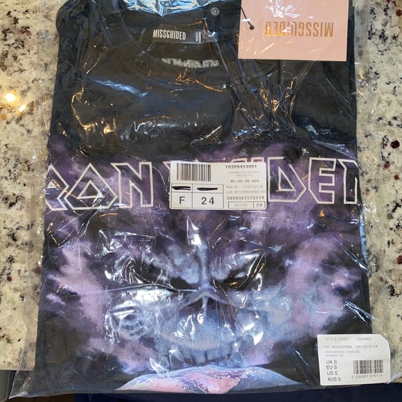 missguided black iron maiden graphic t shirt - Picture 2 of 4